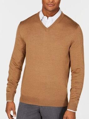 NWT Club Room Men's V-Neck Merino Wool Sweater